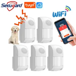 Tuya WiFi Motion Detector PIR Body Infrared Sensor Sound Alarm  25kg Pet Immune Detectors APP Control Smart Home Security Alarm