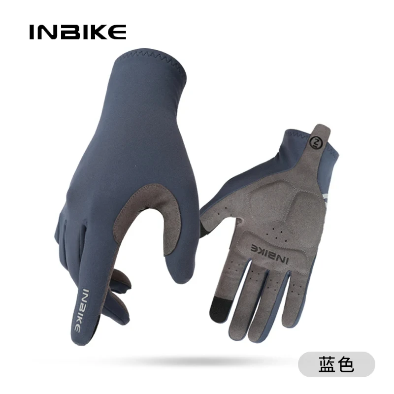 INBIKE Men\'s Cycling Gloves Fleece for Warmth Shock Absorbing Cycling Gloves Touch Screen Motorcycle Gloves for Men Anti-slip