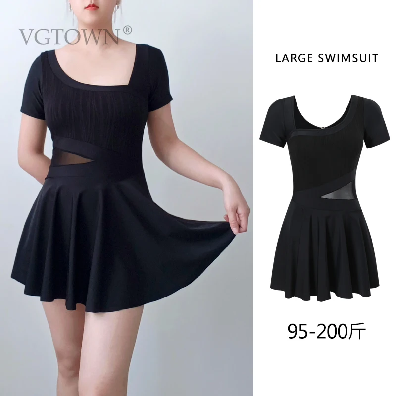 2026 New Plus Size L-8XL Swimming Suit for Women Sexy Low Cut  One Piece Swimsuit Summer  Vacation Swim Suit Dress Beachwear