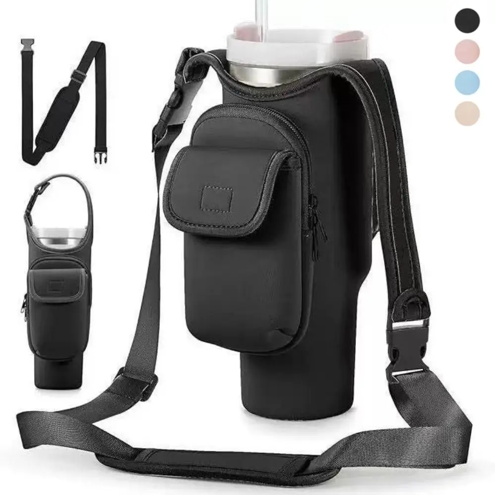 40OZ Water Bottle Holder Bag Water-resistant with Strap Insulating Cup Sleeve Large Capacity Portable Crossbody Bag