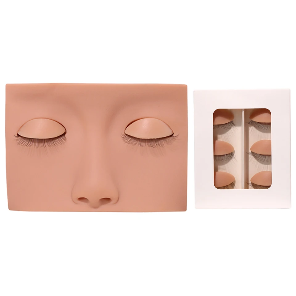 Training False Eyelash Practice Silicone Mannequin Model Head Lashes Cosmetic Doll Face Practicing Eyelash Extension Tools