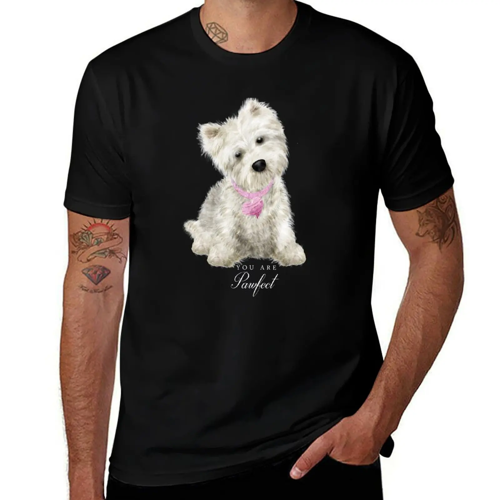 Pawfect Westie Love T-Shirt cotton t-shirt plain for man package T-Shirt