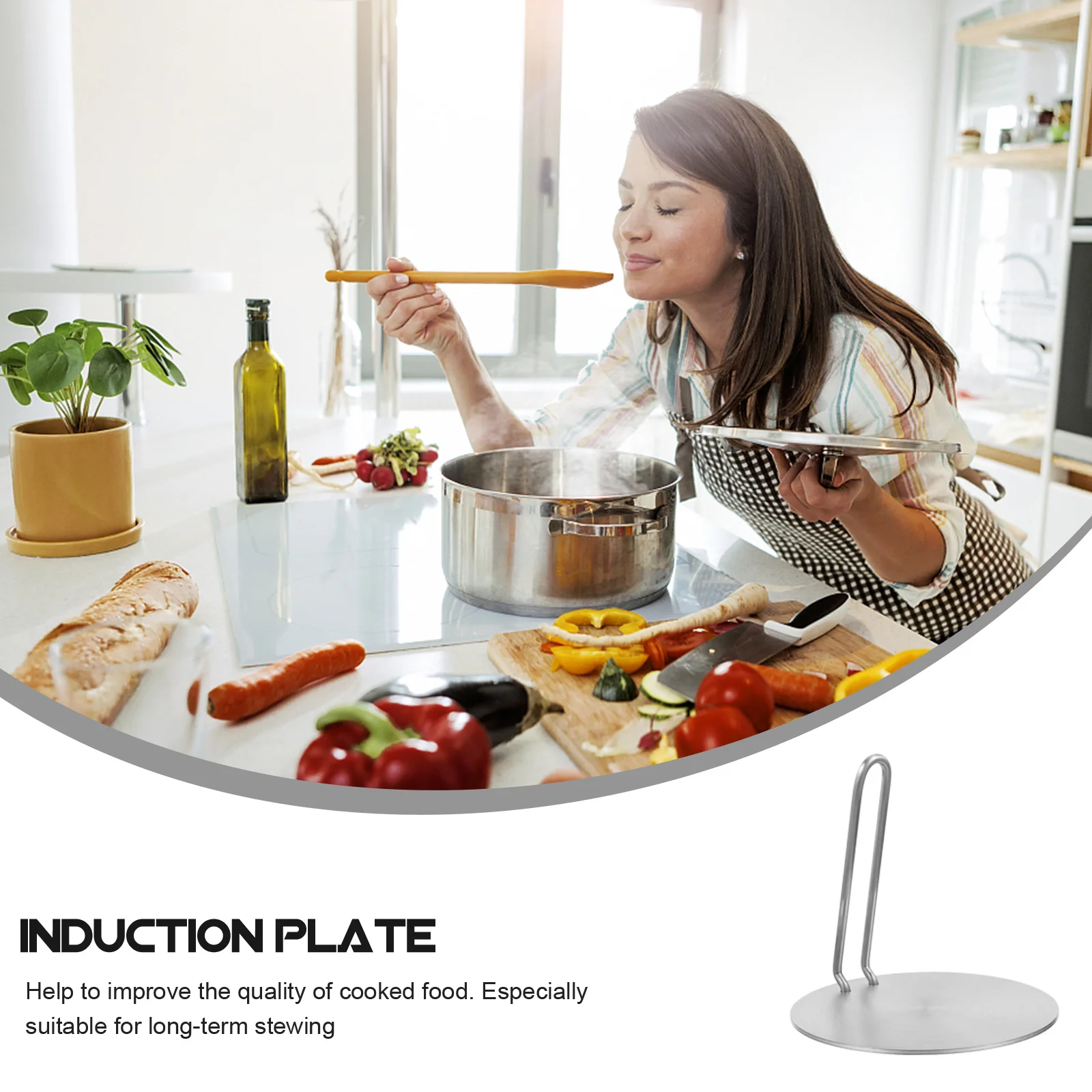 

1Set Metal Heat Diffuser Plate Induction Adapter Even Heat Converter for Gas Electric Stove Suitable Cast Iron Ceramic Copper