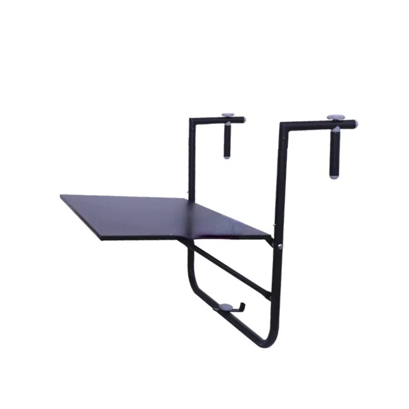 

Iron Art Folding Balcony Hanging Table: Anti-rust Outdoor Circular Railing Bar Computer Desk Convenient Folding