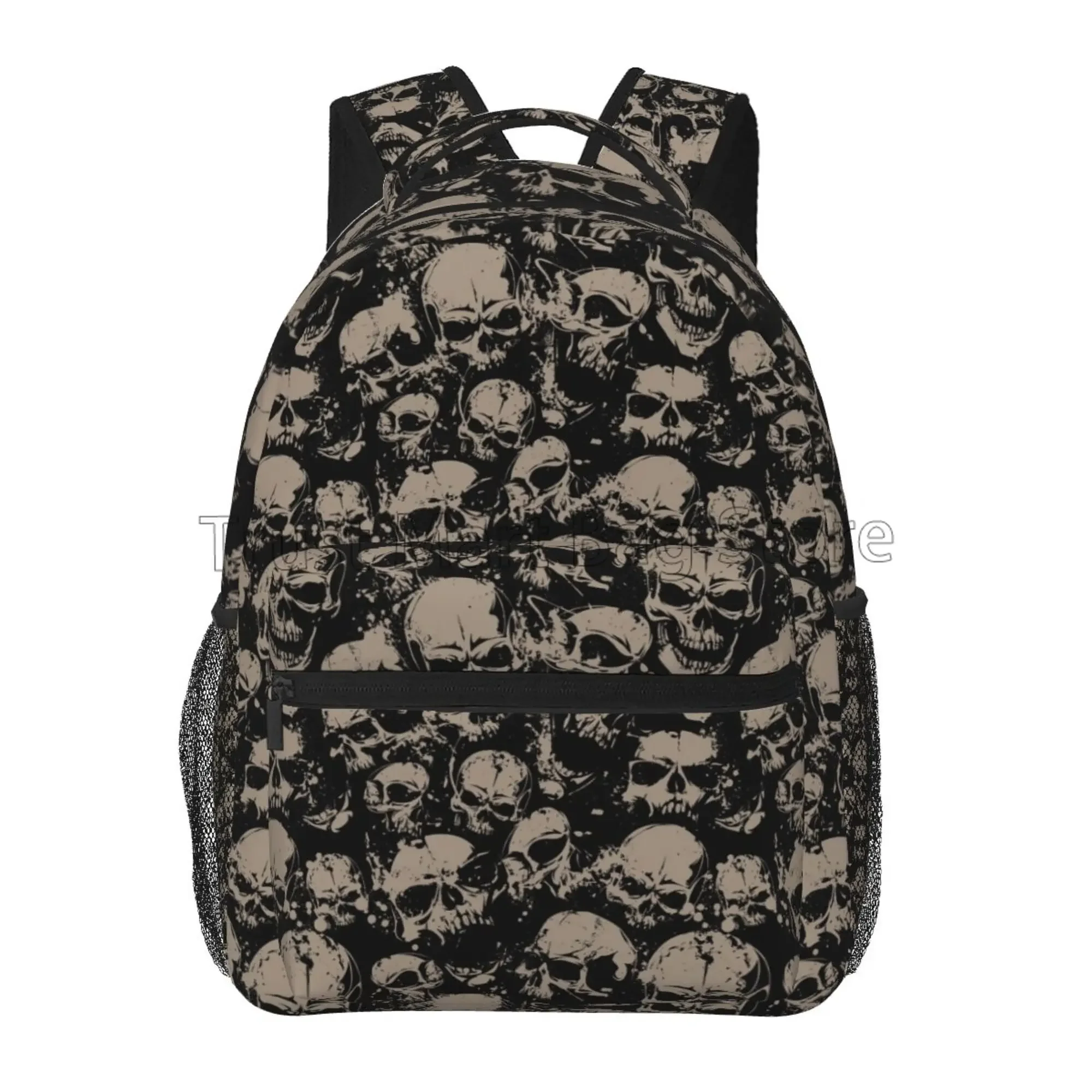 Scary Retro Skull Backpack for Women Men Travel Casual Daypack College Bookbag Laptop Bag Work Business Shoulder Bag