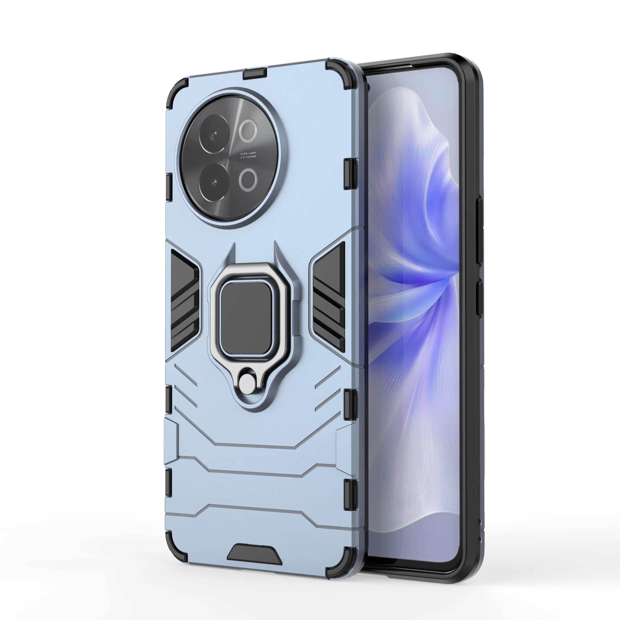 Armor Case For VIVO X100 5g S5 S6 S7 S9 S10 5g S12 5g S15 S16E S17 5g S18 v23 5g Shockproof Ring Bracket Bumper Back Phone Cover
