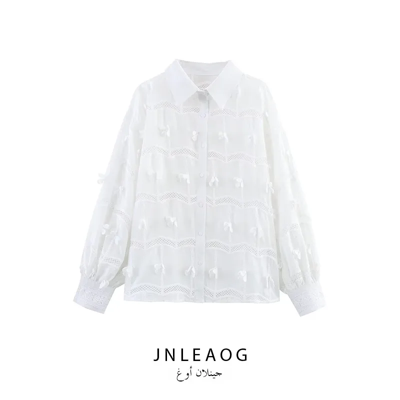 

JNLEAOG женский дизайн с тяжелой вышивкой и модным дизайном, осенний новый Sle, свободный крой, длинный свек на пуговицах