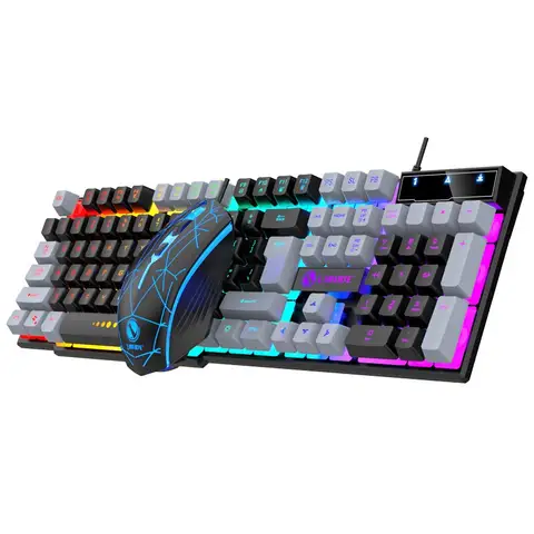 유선 키보드 및 마우스 세트, USB 발광 기계식 키보드 및 마우스 세트, PC 노트북 컴퓨터 게임 사무실용