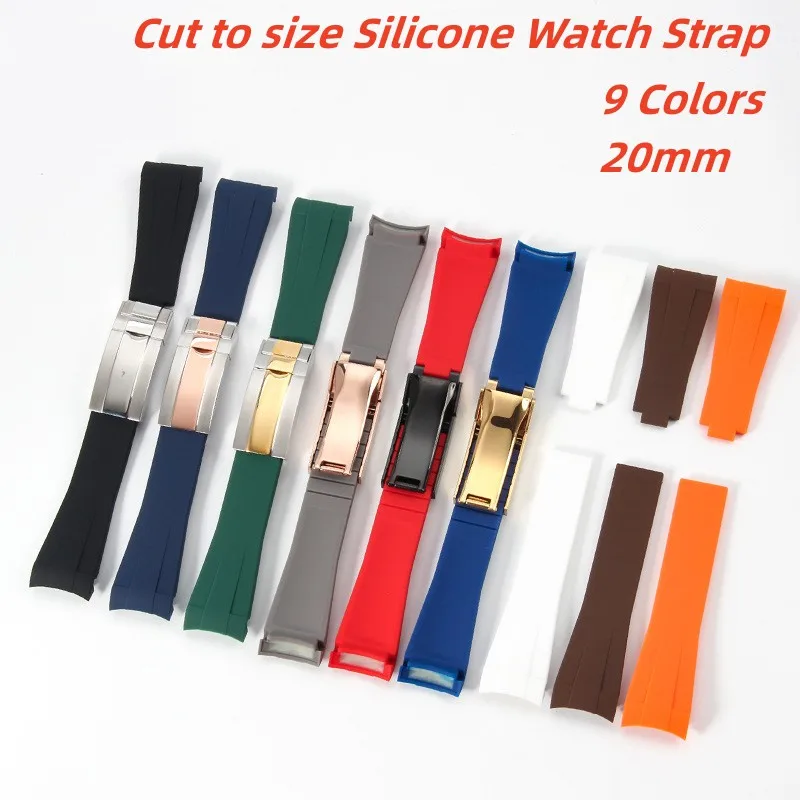 Silicone Watch Strap for Rolex GMT Daytona Submariner Diver Rubber Watch Band Replacement Green Water Ghost 20mm Bracelet Belt