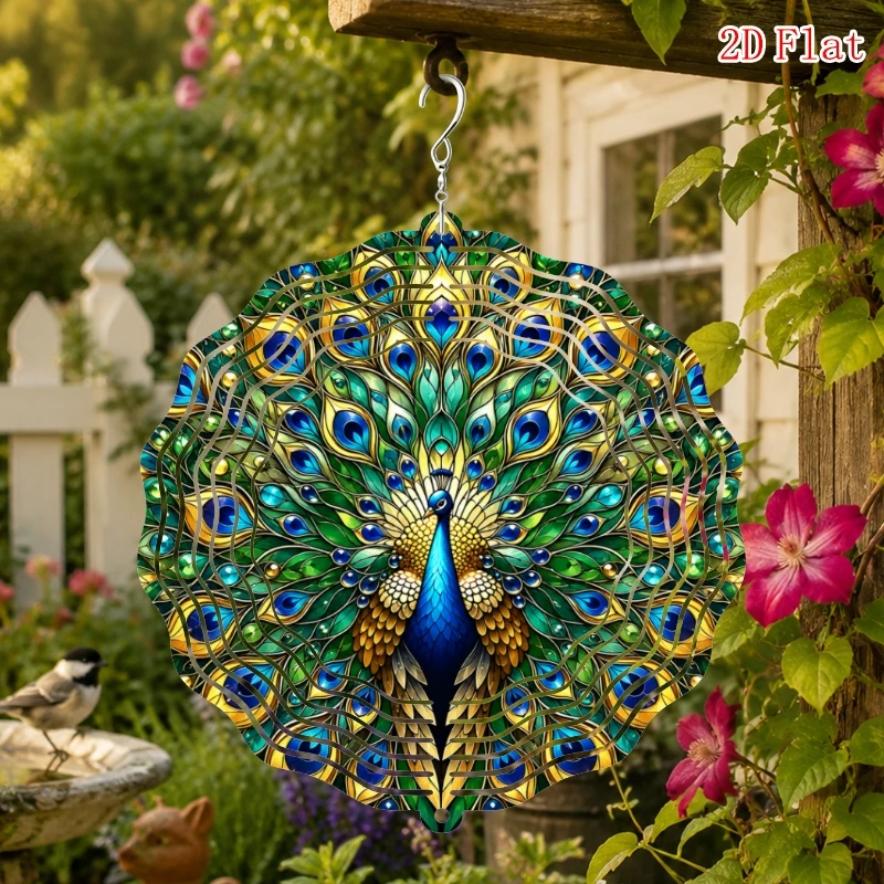 CIFBUY Wind Spinner 360 Degree Rotating Garden Decor Shiny Kaleidoscope Metal Wind Chime Outdoor Patio Yard Art