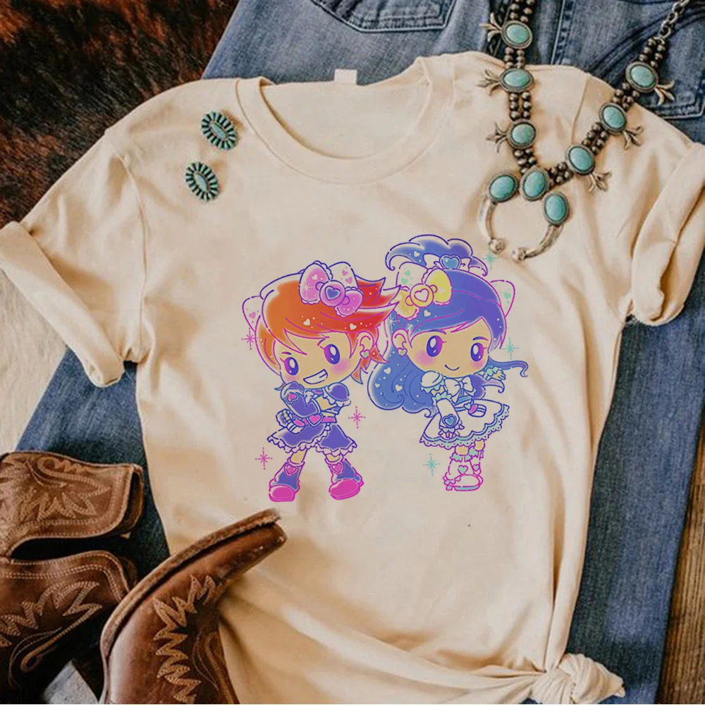 

Precure t shirt women comic Japanese t-shirts female anime harajuku funny clothes