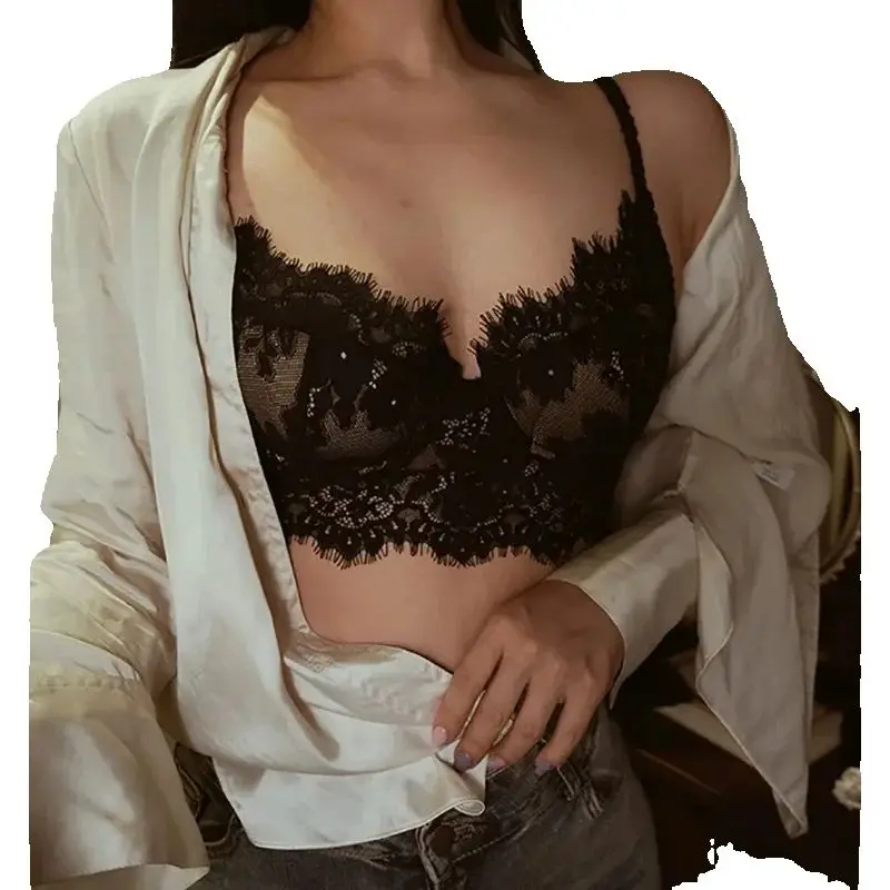 Nouveau soutien-gorge sexy en dentelle à bretelles, lingerie dos nu, soutien-gorge fin rétro pour femme KUCLUT 2026