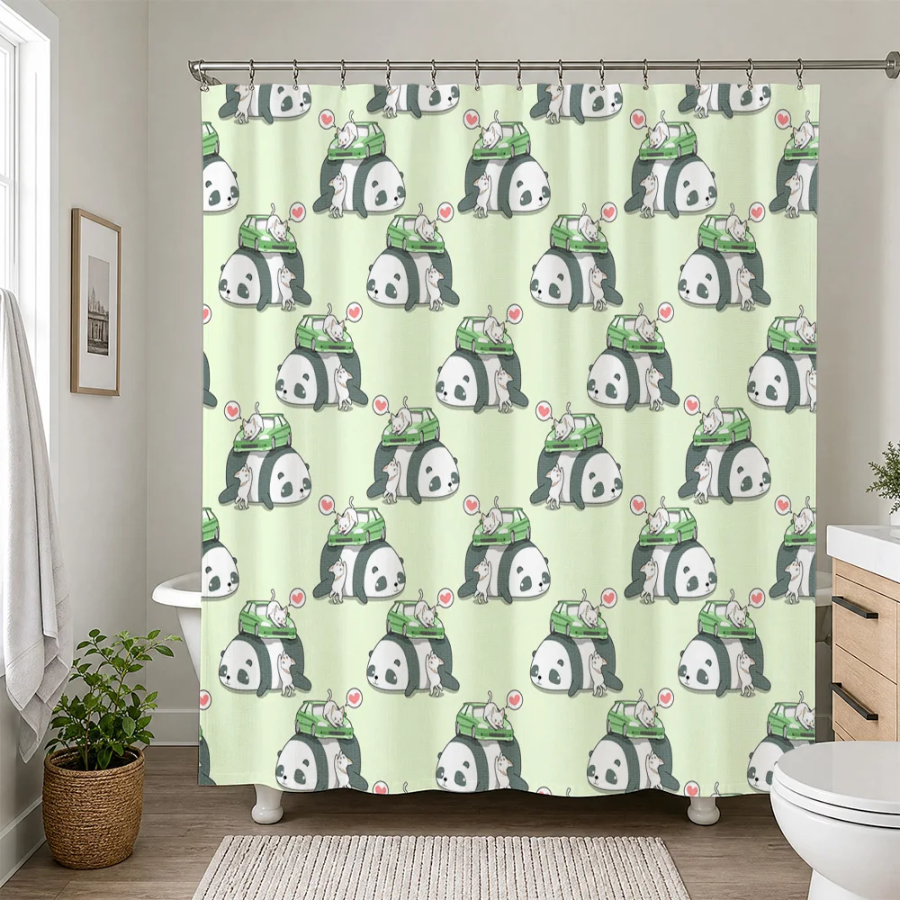 Waterproof Cute Kawaii Frog Print Shower Curtain Liner for Bathroom Decor Pond Theme Funny Kids Novelty Bath Shower Curtains