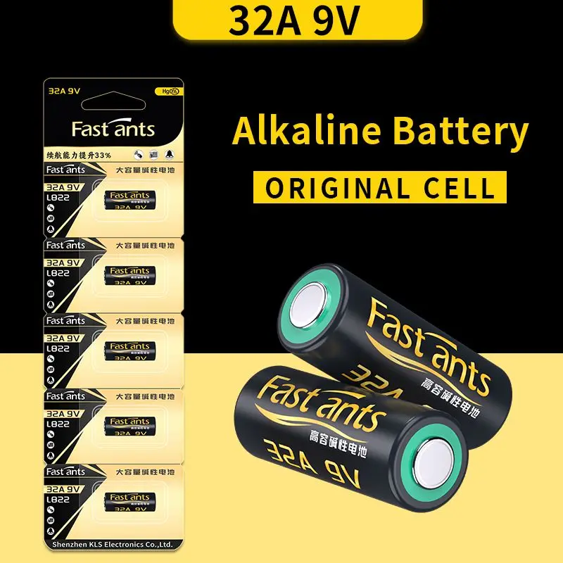 32A 9V Alkaline Battery A32 L822 MN32 GP32A MN32 E32A High Voltage Battery for Garage Door Opener Doorbell Remote Control Alarm