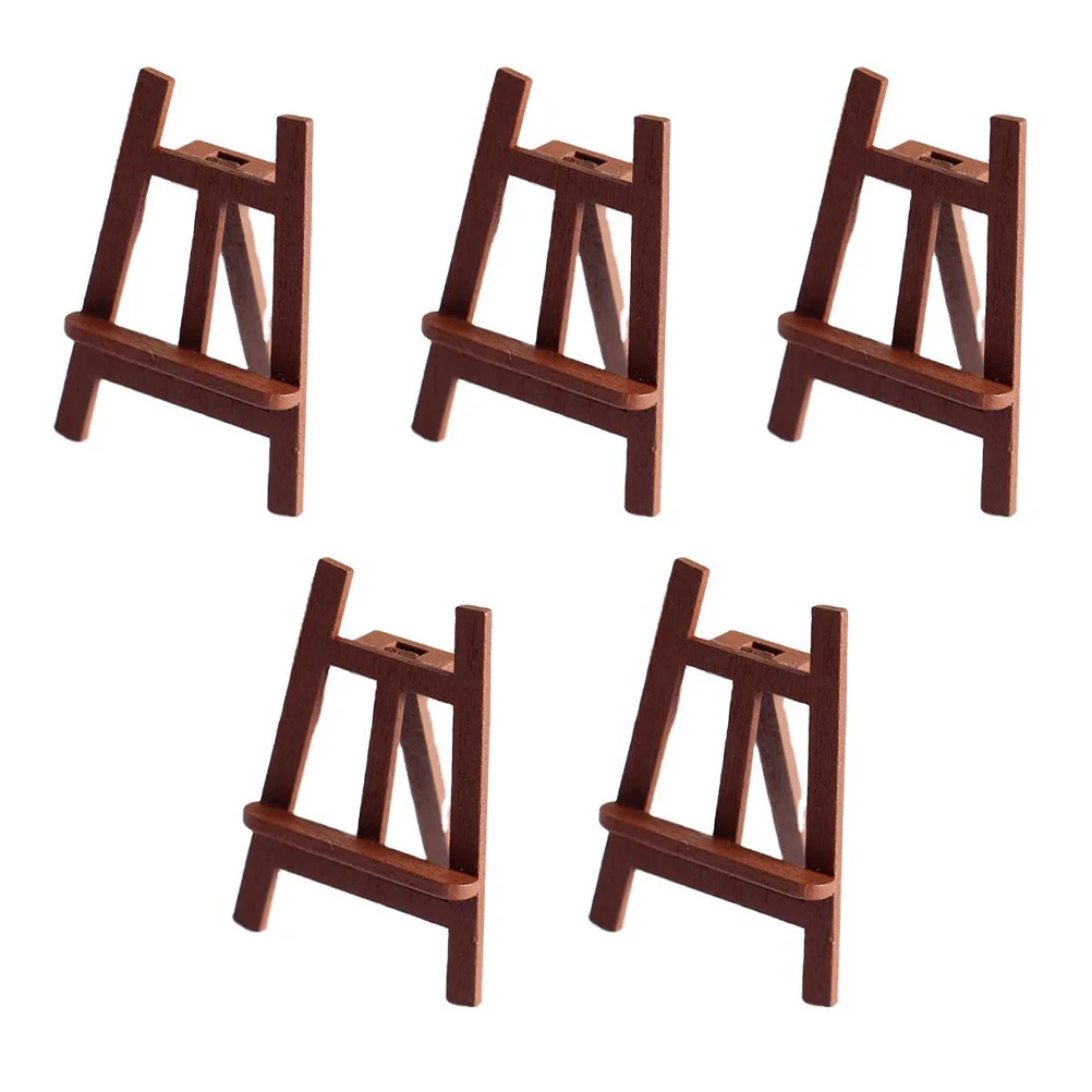 

5 Pcs Mini Easel Model Wood Miniature Ornament Micro Landscape Blackboard for Kids Wooden Toy