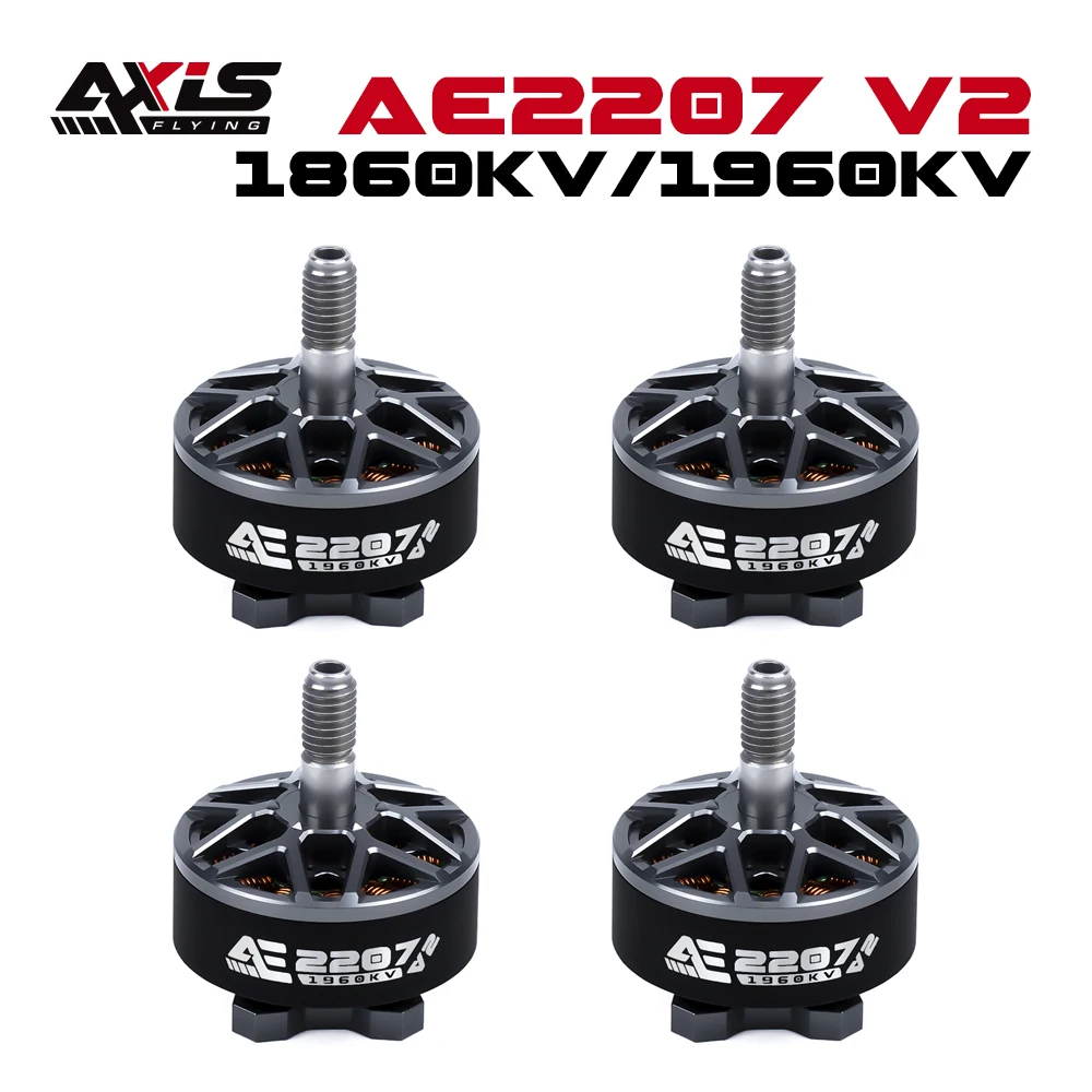 

AxisFlying AE2207 V2 1860KV 1960KV 4 ~ 6S Lipo бесщеточный двигатель 5 мм вал Подходит для 5-дюймового пропеллера Летающий Дрон