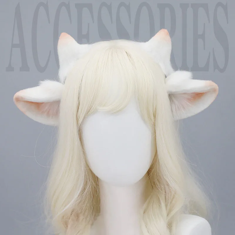 

Lolita Animal sheep Ear Hair Hoops Cosplay Faux Fur Hairband Sheep's horn Girls Halloween Anime Headbands Headwear Hair Accessor