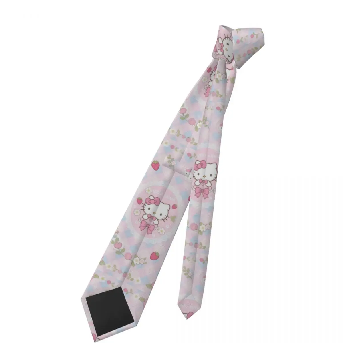 ربطات عنق هالو كيتي الوردية منقوشة للرجال والنساء من البوليستر النحيف مقاس 8 سم ربطات عنق ضيقة للرجال ملابس يومية Cravat Business #3