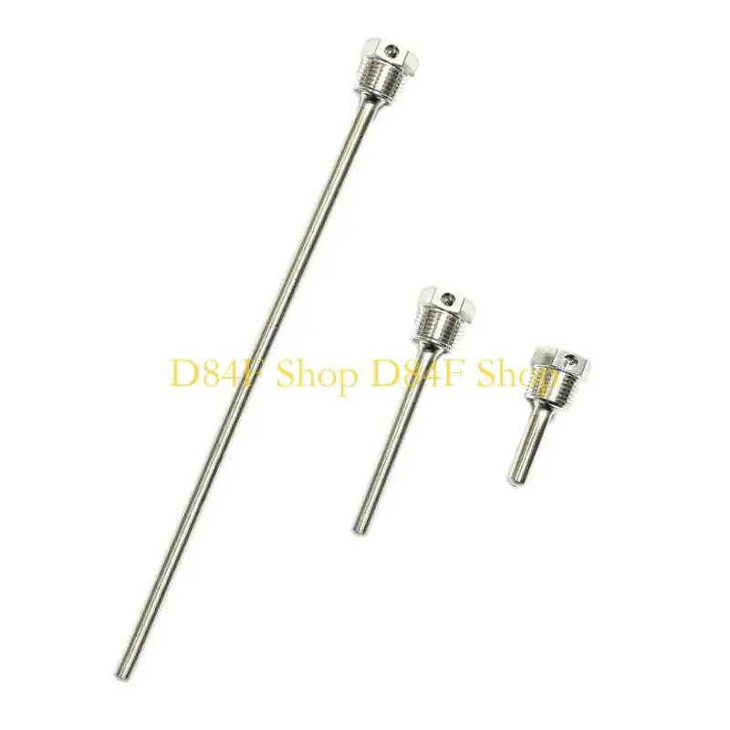 

D84F 2Pcs 50/100/300mm Thermowell Thermocouple Thermopocket with Screw Locking 304 Stainless Steel G1/2 Weldless Thermowell