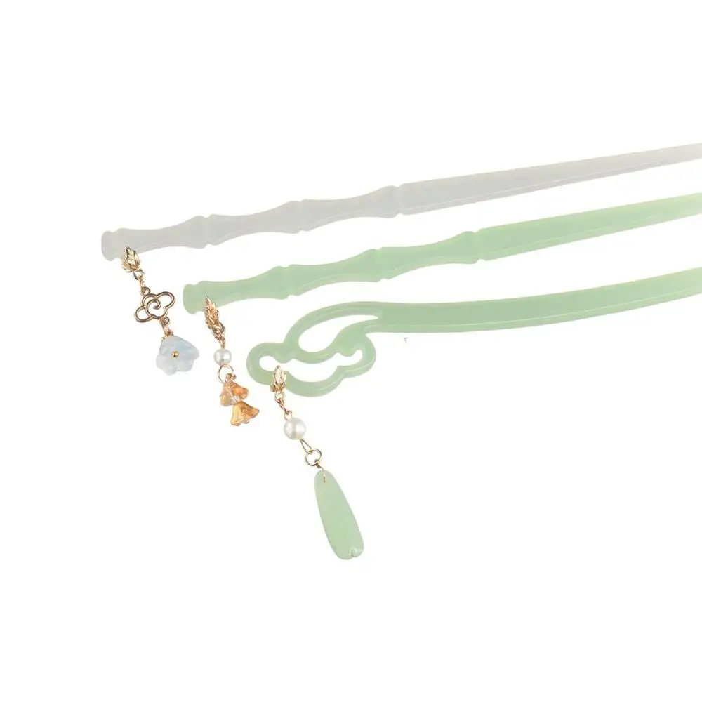 

Плетеные заколки для волос, новый головной убор для девочек, цветочная подвеска, кисточка, палочки для волос ханьфу, подвеска в виде листа, китайская вилка для волос, женские заколки для волос