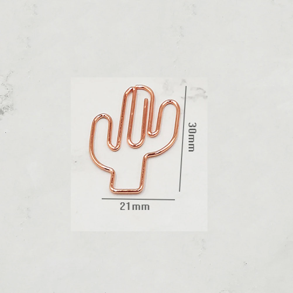 

24 Pcs Cactus Paper Clips Metal Cartoon Office School Supplies Document Holder Non Rust Stationery Paper Binder