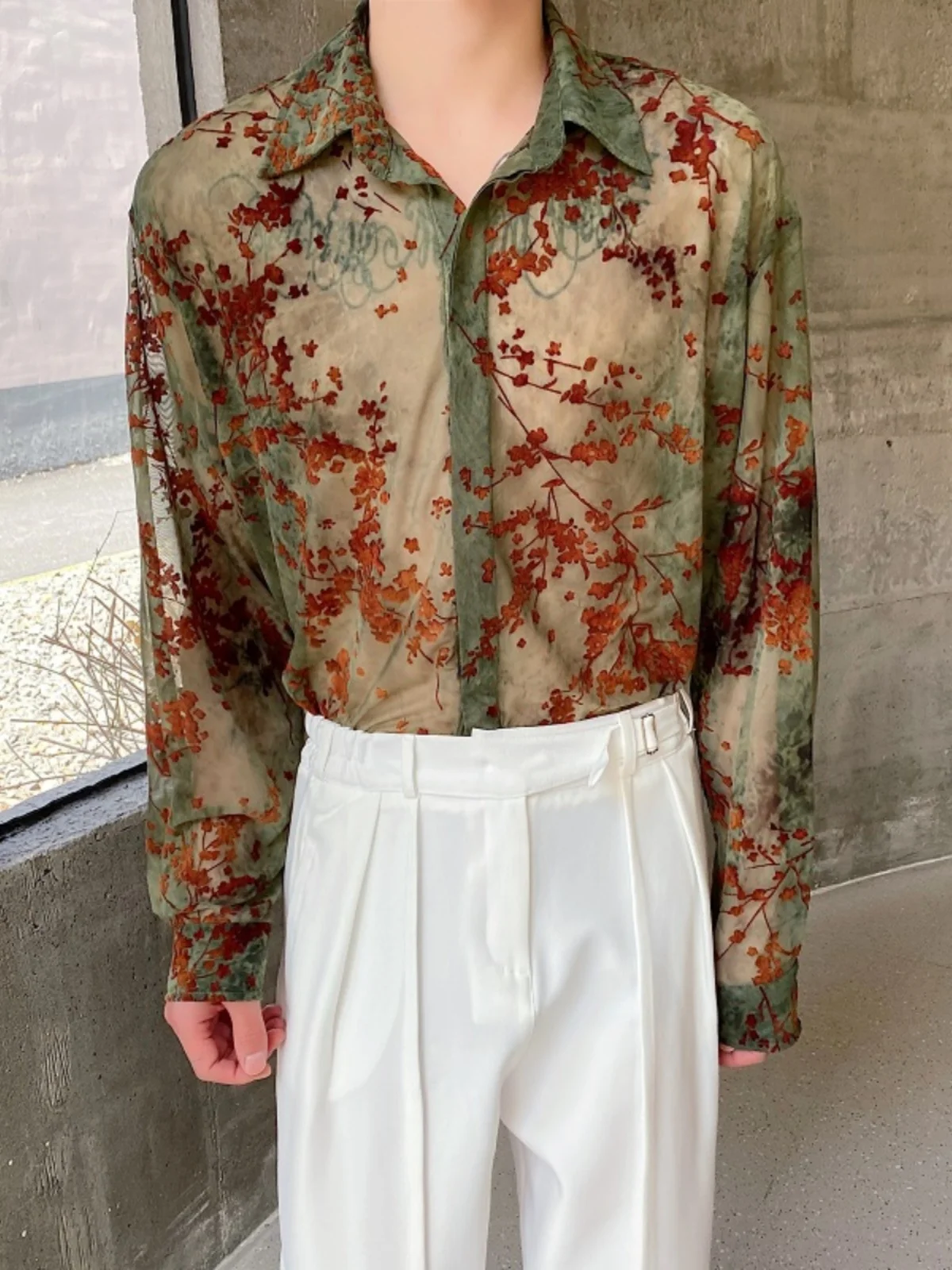 

Новая летняя мужская рубашка свободного кроя с цветочным принтом и защитой от солнца, повседневная, молодежная