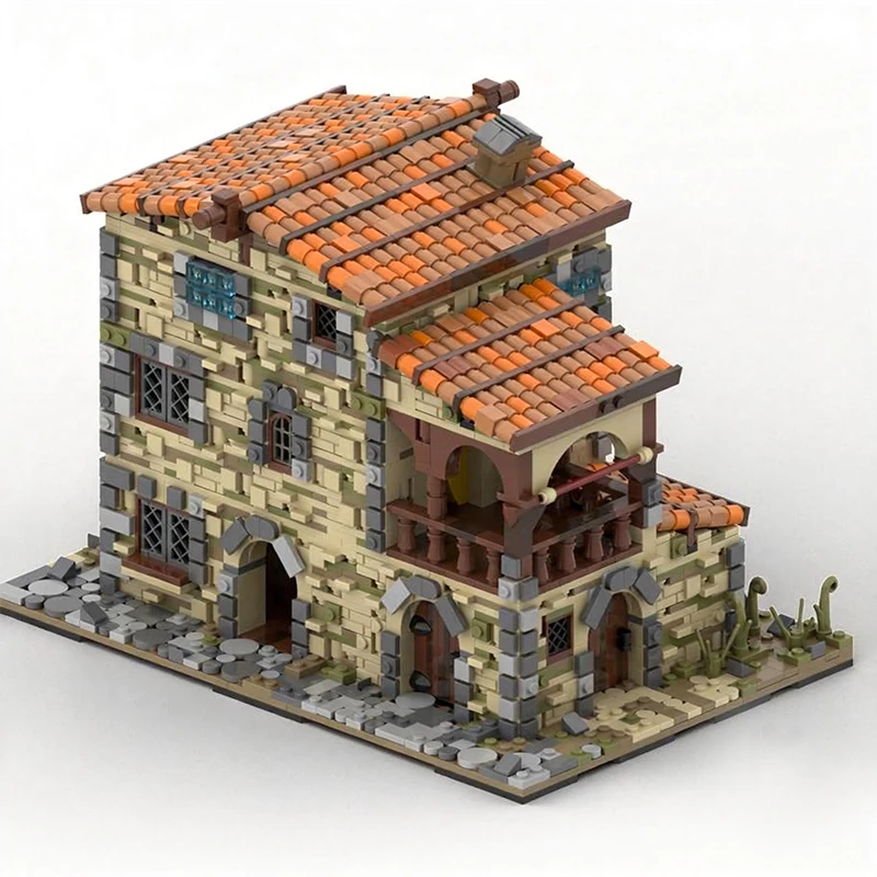 2926 PCS 구조 조립식 이탈리아 옛날 주택 MOC 맞춤형 모듈식 빌딩 블록 브릭 디자인 기술 DIY 소년 축제 장난감 선물