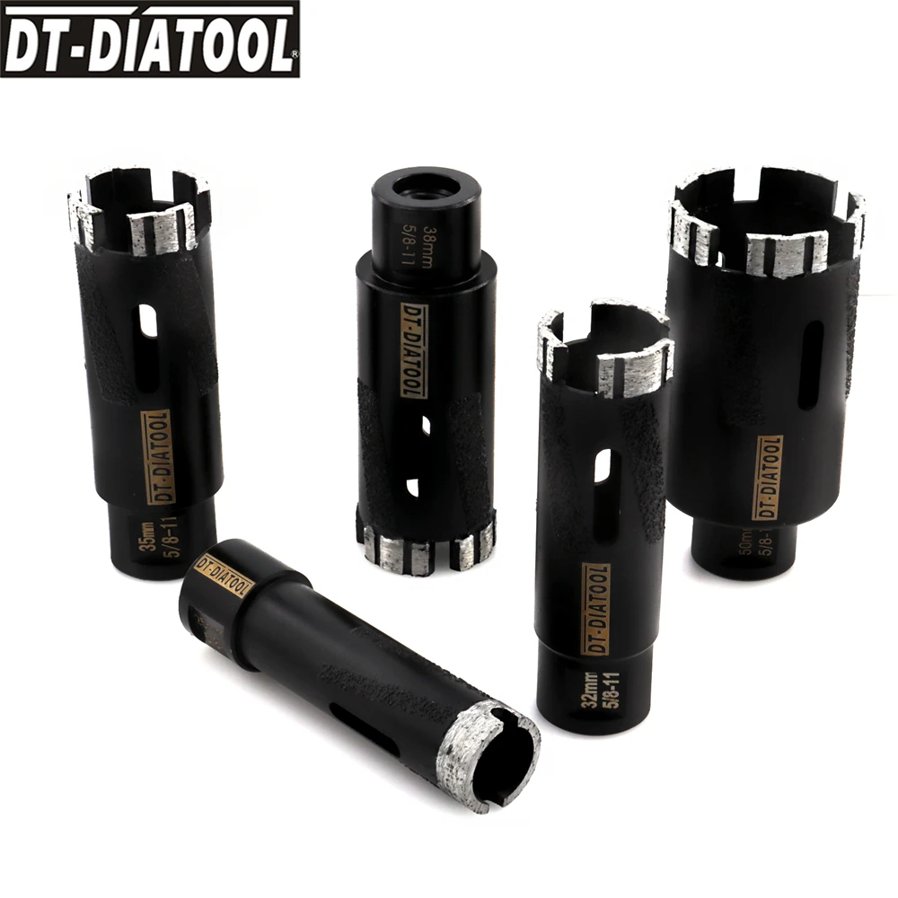 

DT-DIATOOL 1 шт. Алмазное сверло для сухого сверления, сверло для гранита, мрамора, кольцевая пила для природного камня, резьба M14 или 5/8-11, лазерная сварка