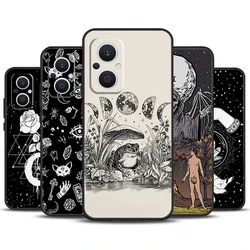 Occult Witchcraft Moon Gothic Witch Case For OPPO Reno 4Z 5Z 8T 4 5 6 7 8 Lite 10 Pro OPPO Find X5 X6 Pro X2 Neo X3 Lite Cover