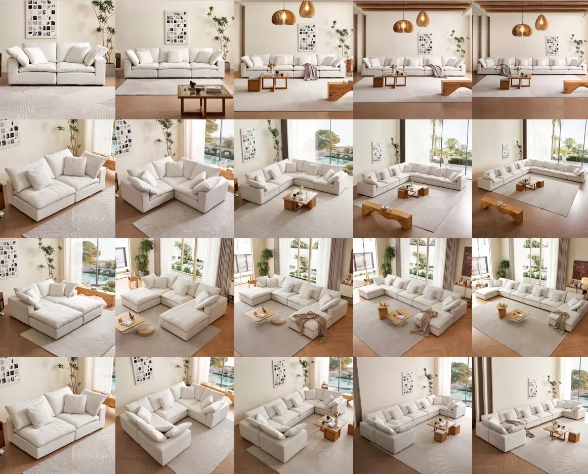 Design Living Room Waterproof Fabric Sofa Furniture 3 Seat Modular Cloud Sofa Furniture Could Couch