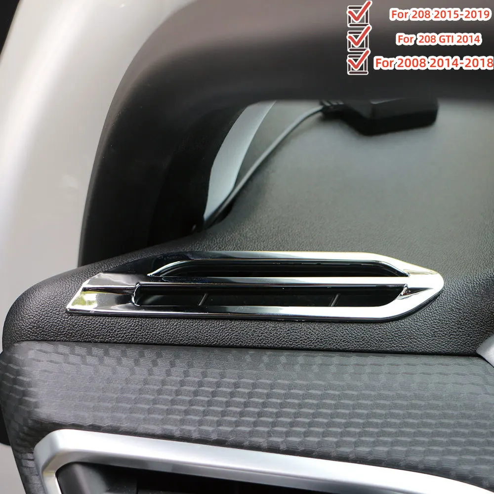 Car AC Vent Cover Trim for Peugeot 208 2015-2019 2008 2014 - 2018 208 GTI 2014 LHD Front Air Conditioning Outlet Sticker Acc.