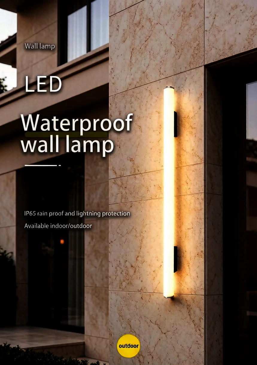 

Outdoor garden waterproof wall lamp LED light source modern Nordic style/mirror front living room TV background IP65110/220V