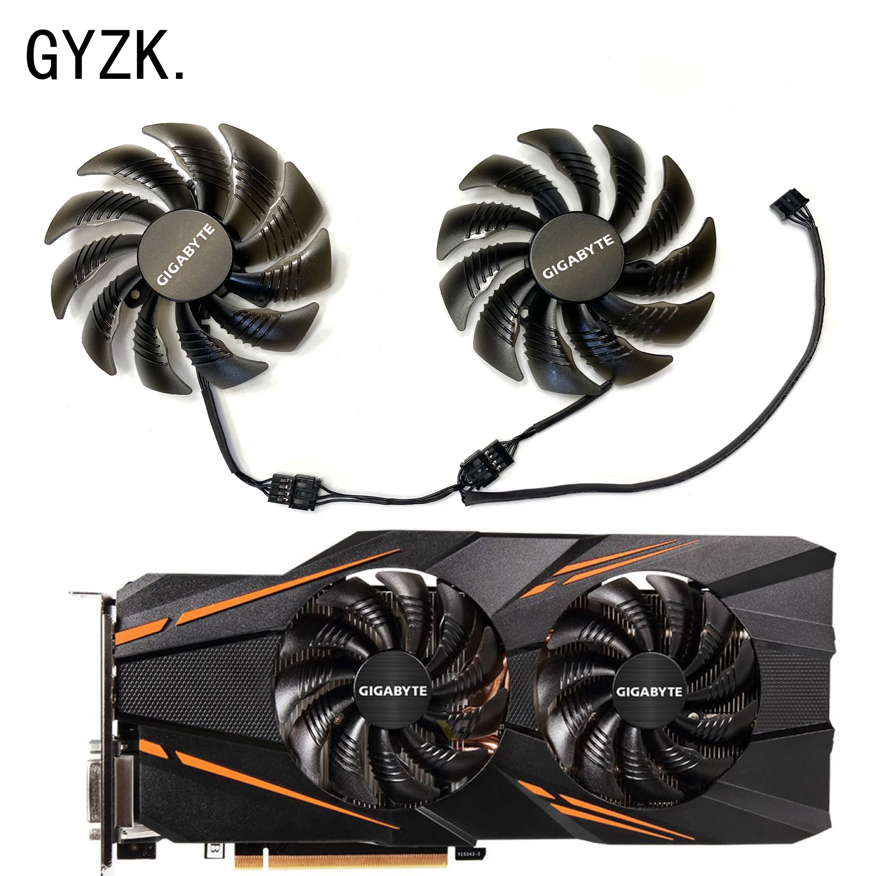 Nowość dla GIGABYTE GeForce GTX1070 1070ti WINDFORCE OC MINING wymiana karty graficznej wentylator T 129215 SU