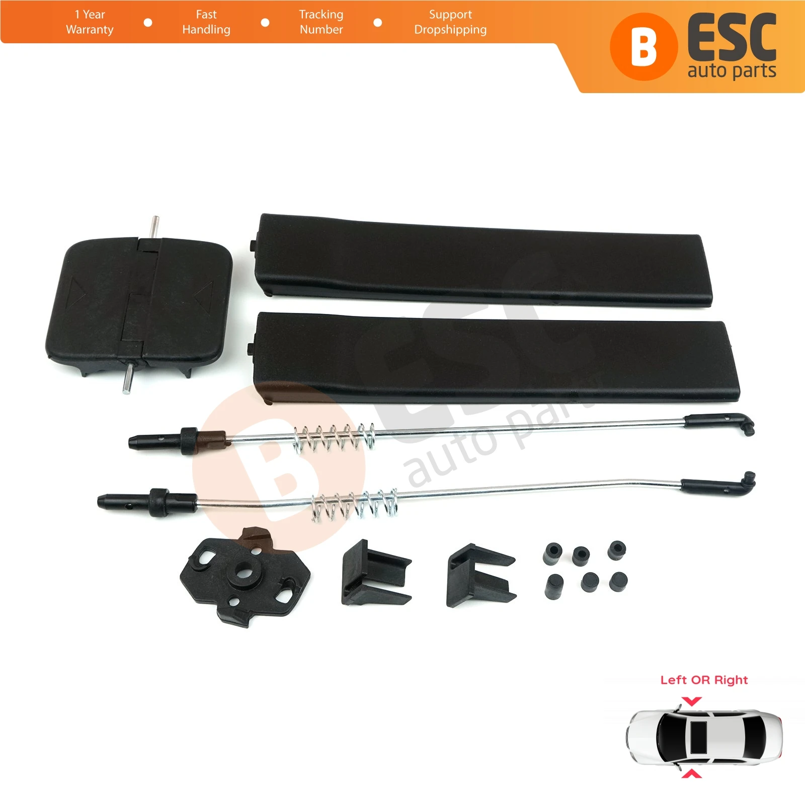 ESC Auto Parts EDP573 Side Sliding Window Glass Latch Cover Repair Set 7H0847781B for VW T5 Caravelle Fast Shipment Free Shipmen