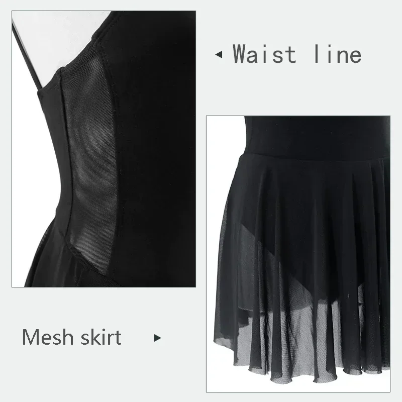 

Adult One-piece Ballet Leotard Dress Women Ladies Sleeveless Gymnastics Ballet Dance Leotard With Mesh Skirts Ballerina Costumes