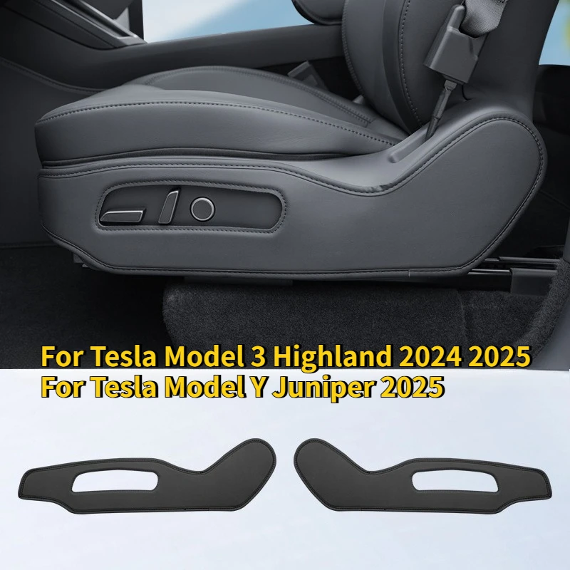 

For Tesla Model Y Juniper Model 3 Highland 2025 Seat Side Protector Pad Leather Anti Dirt Pad Automotive Interior Accessories