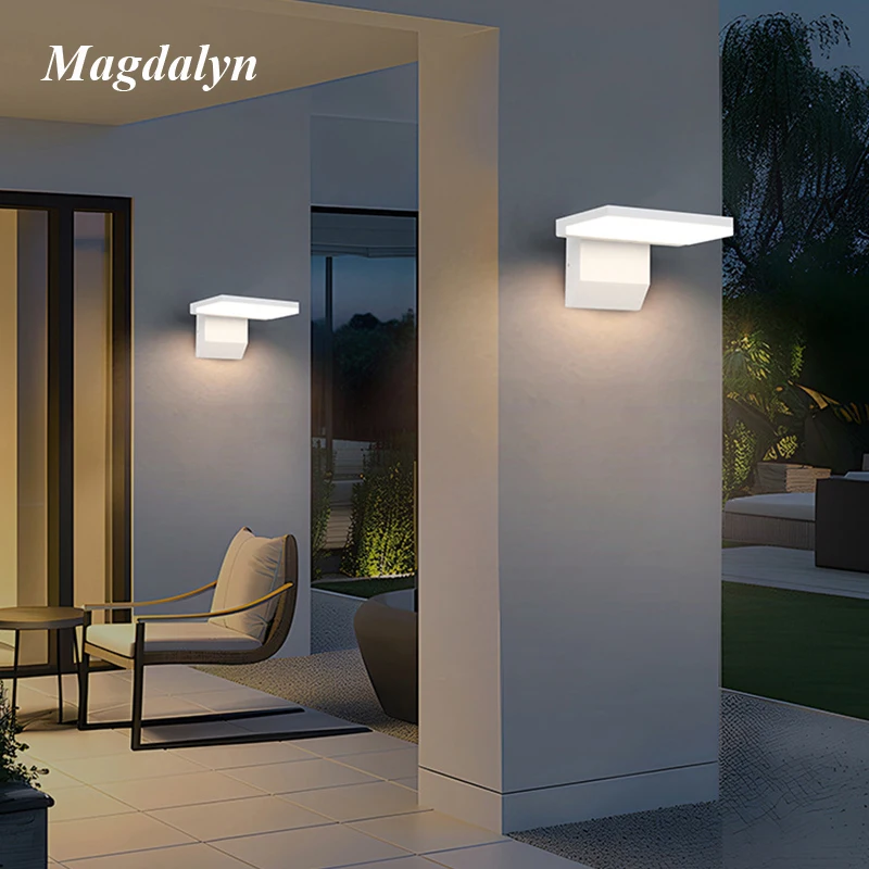 Magdalyn Exterior Aluminum Waterproof Sensor Led Wall Light European Home Lightings Garden  Adjustable Angle Bright Indoor Lamp