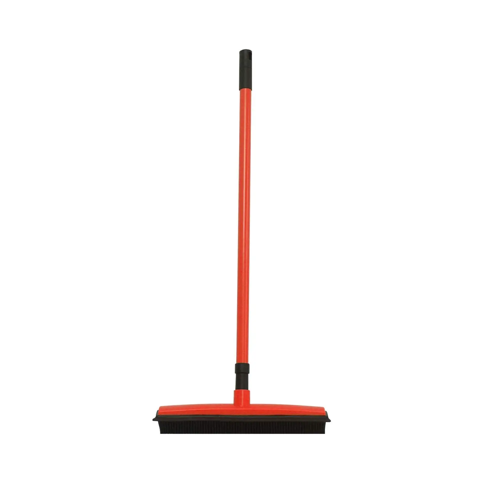 Rubber Cleaning Broom, 48in Electrostatic Rubber Bristles Brush with Squeegee Edge, Telescopic Handle Remover Rubber Carpet