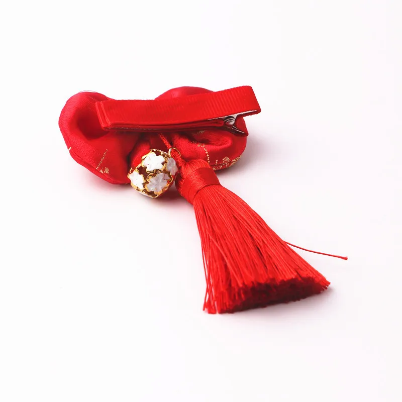 2pcs/lot Chinese style Ribbon Tassel Cosplay Hair Accessories Hanfu Kimono Ancient Customs Women Headwear Side clip Hairpin