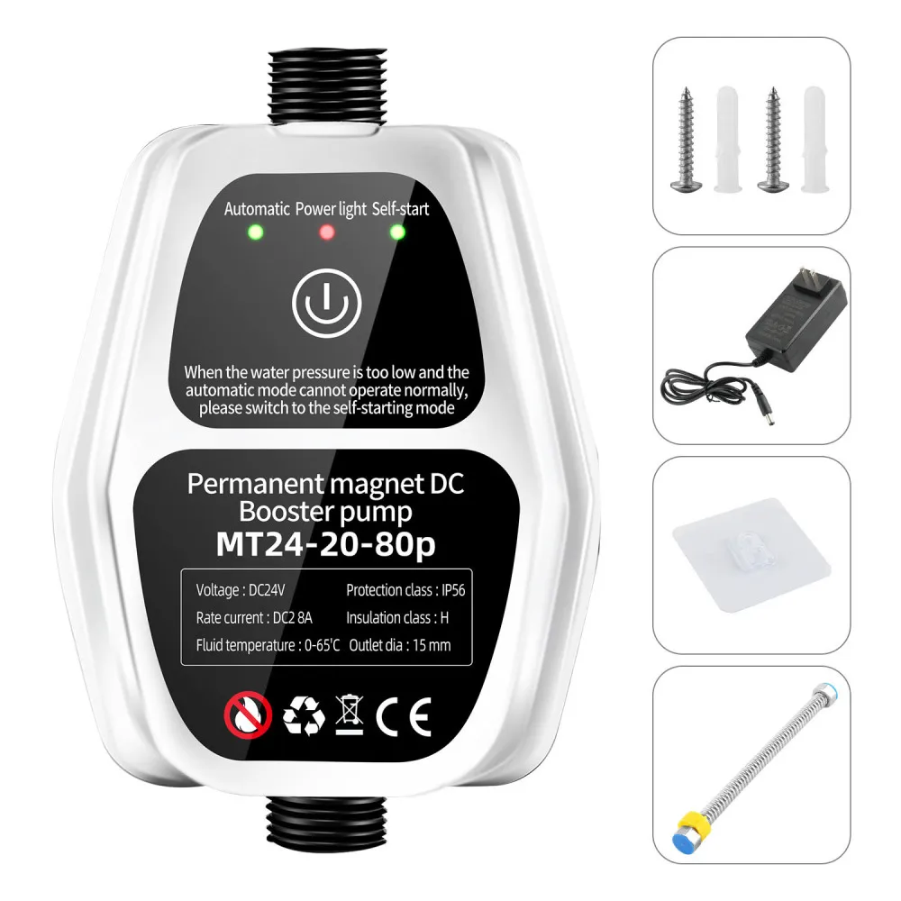 High Flow Shower Booster Pump Dc24v 110v Water Pressure Enhancer For Faucet Piping Silent Portable Durable Electric Pump