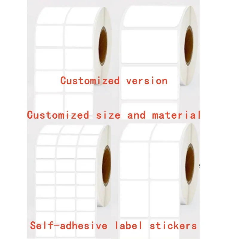 

Customized self-adhesive label stickers of various materials and sizes