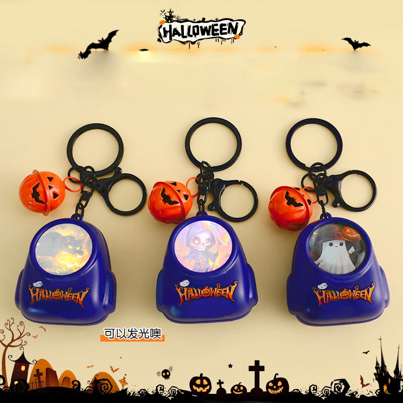 Creative Luminous Schoolbag Shape Keychain Glow At Night Halloween Wizard Cat Pendant Keyring Friends Backpack Car Key Chains