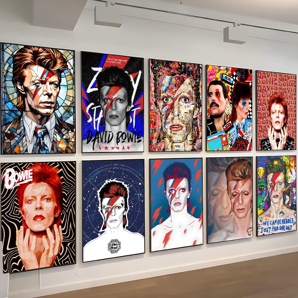 Rock Singer D_DavidS_B_Bowie DIY Sticky Poster Whitepaper Prints Posters Artwork Vintage Decorative Painting