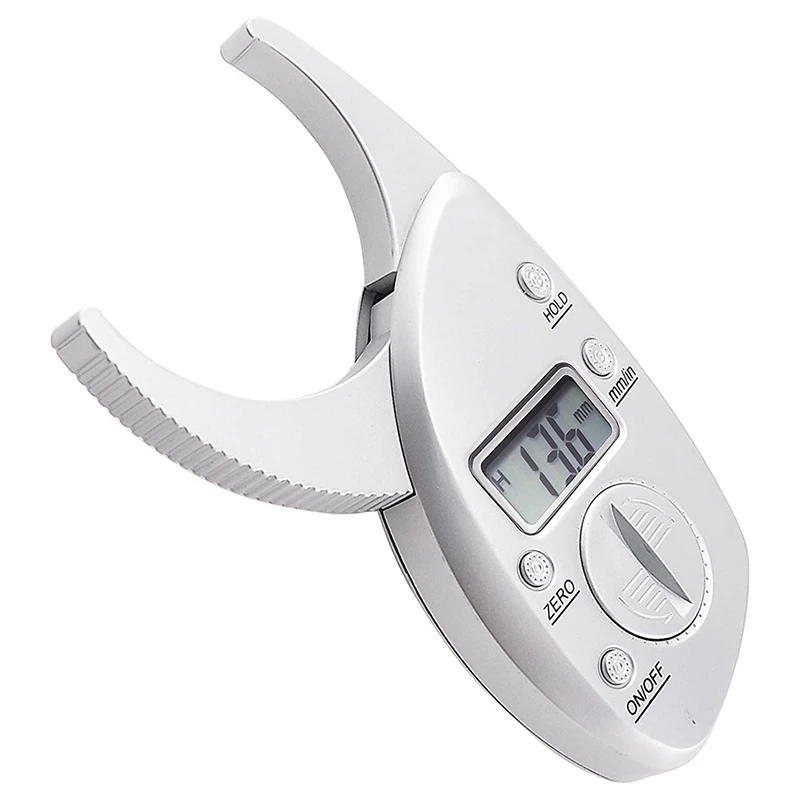 Electronic Body Adipose Caliper Monitor Analyzer Digital Skinfold Measurement Tester Caliper Muscle Keep Slimming Silver