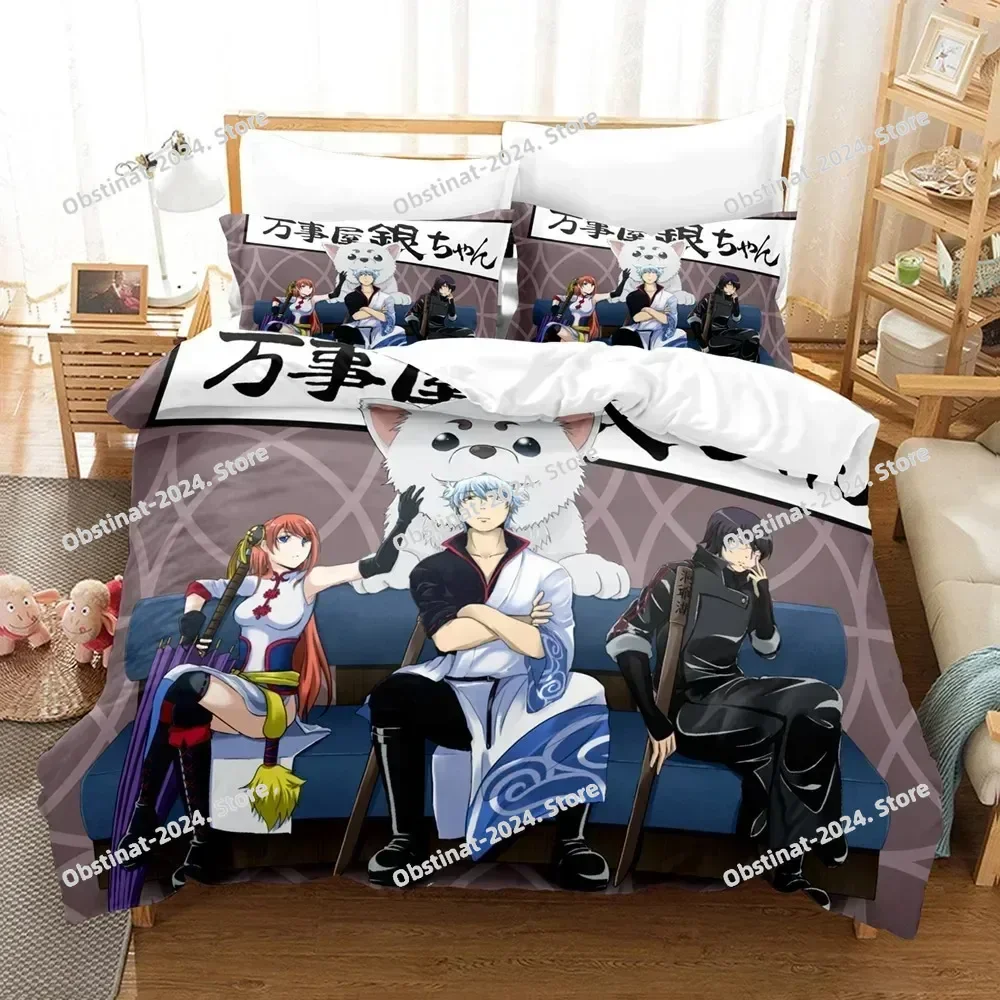 3D Gedrukt Gintama Beddengoed Set Anime Gintoki Sakata Dekbedovertrek Dubbele Twin Volledige Koningin Koning Volwassen Kinderen Beddengoed Dekbedovertrek