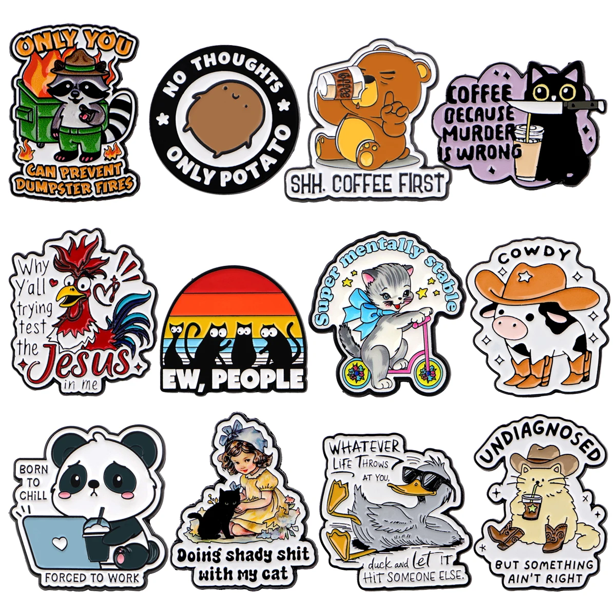 

Funny Quote Phrase Word Enamel Pins Metal Bear Brooch Backpack Hat Bag Collar Badges Men Women Fashion Jewelry Collection Gift