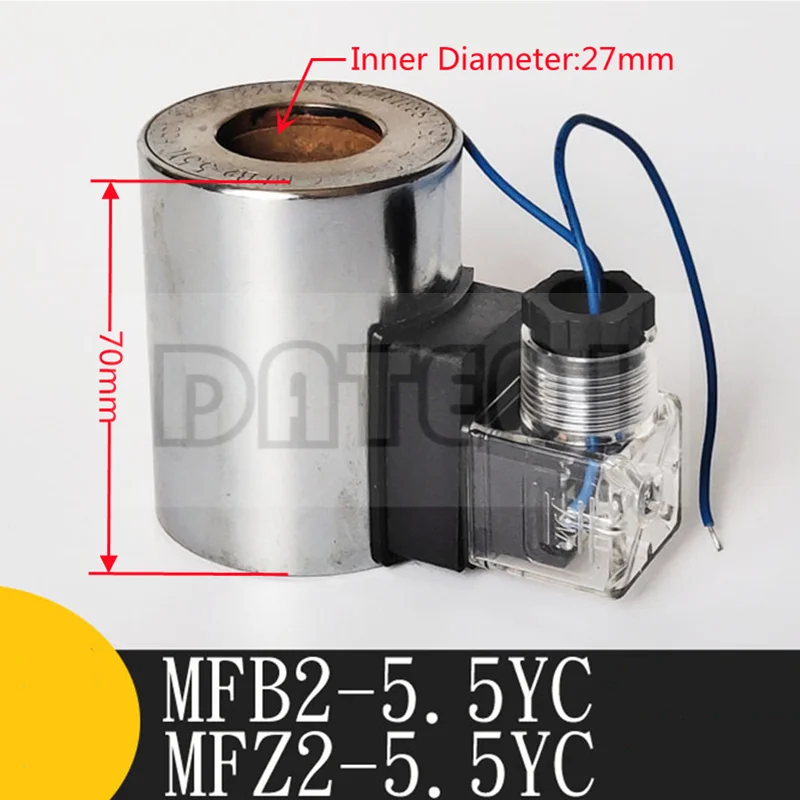 

Hydraulic Solenoid Valve Coil Inner Diameter 27mm Height 70mm LINGKAIER MFB2-5.5YC AC220V DC24V