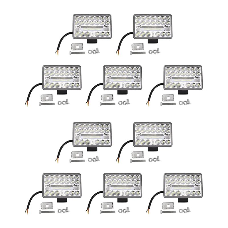 

10Set 4 Inch 4X4 Car LED Work Light 108W 36LED Bar Square Spotlight 12V 24V Offroad For Truck Offroad ATV