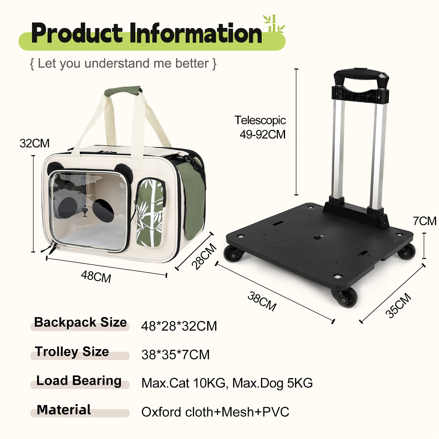 Foldable Pet Dog Trolley,4 Universal Wheels ,Pet Travel Case Shoulder Cat Dog Stroller