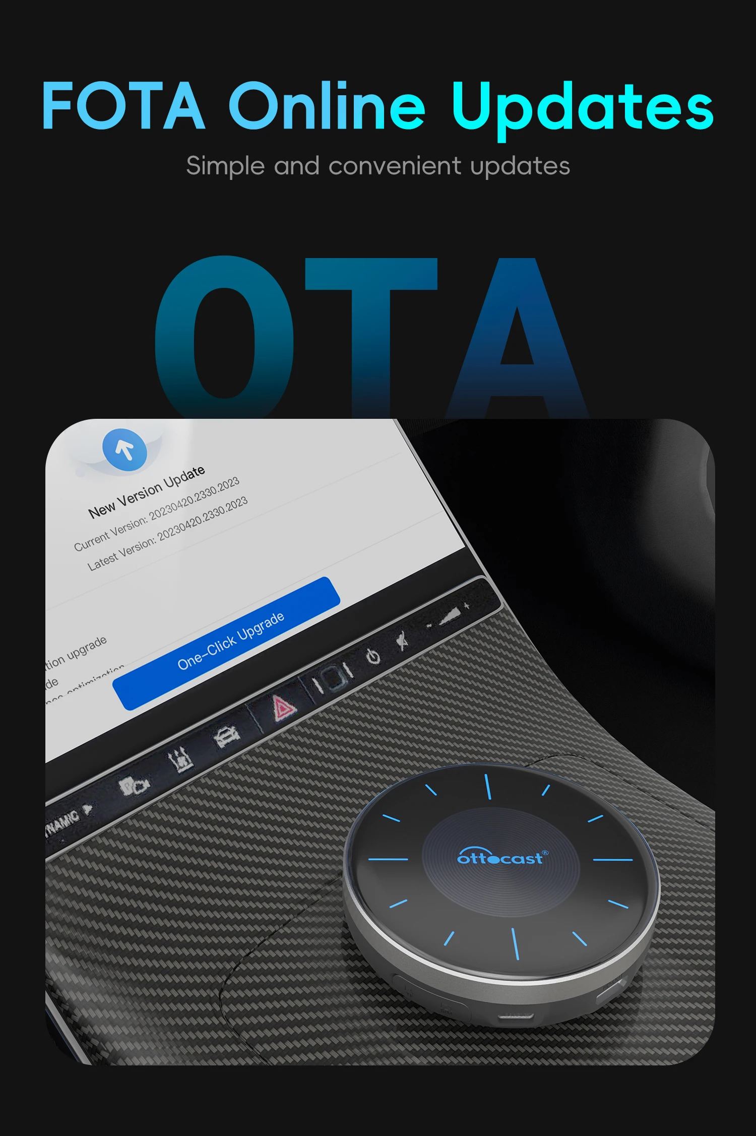 OTTOCAST P3 Otto AI Box CarPlay AI Box Kabelloses Android Auto Smart TV Box Auto-Zubehör für Benz Audi Kia Hyundai VW Toyota – Detail 12